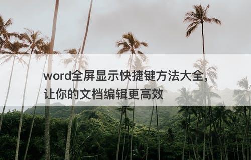 word全屏显示快捷键方法大全,让你的文档编辑更高效-图1 word全屏显示快捷键方法大全,让你的文档编辑更高效-图1