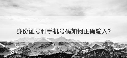身份证号和手机号码如何正确输入？-图1