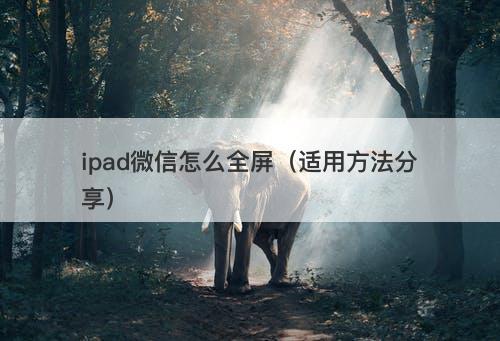 ipad微信怎么全屏（适用方法分享）