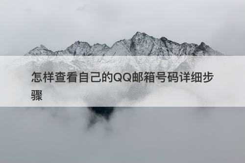 怎样查看自己的QQ邮箱号码详细步骤