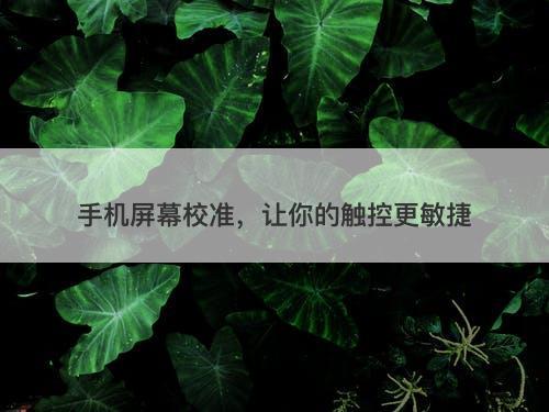 手机屏幕校准，让你的触控更敏捷