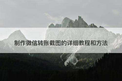 制作微信转账截图的详细教程和方法