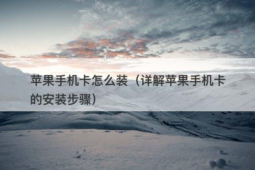 苹果手机卡怎么装（详解苹果手机卡的安装步骤）