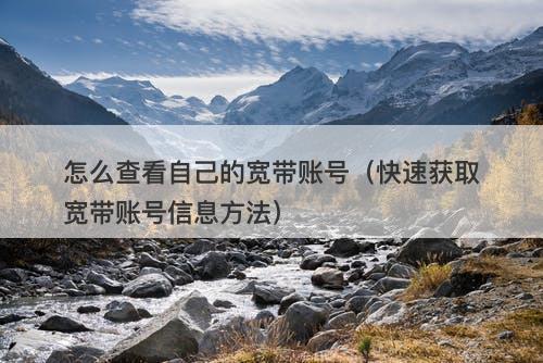 怎么查看自己的宽带账号（快速获取宽带账号信息方法）