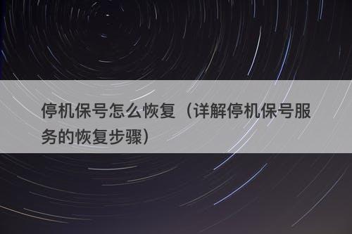 停机保号怎么恢复（详解停机保号服务的恢复步骤）