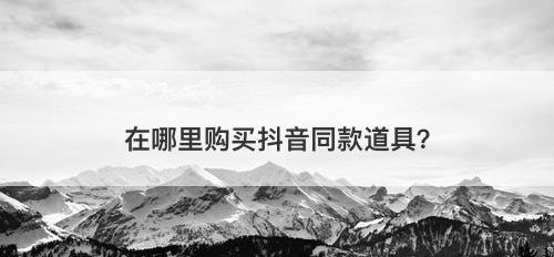 在哪里购买抖音同款道具？
