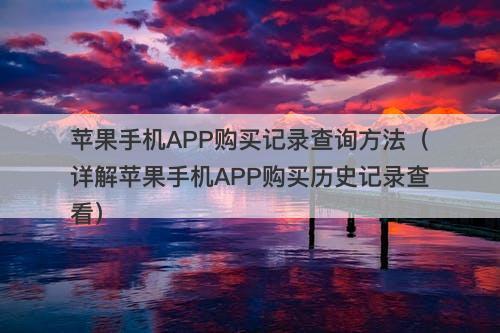 苹果手机APP购买记录查询方法（详解苹果手机APP购买历史记录查看）