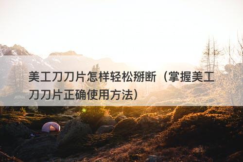 美工刀刀片怎样轻松掰断（掌握美工刀刀片正确使用方法）