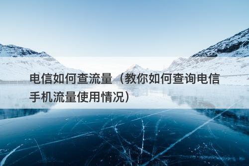电信如何查流量（教你如何查询电信手机流量使用情况）