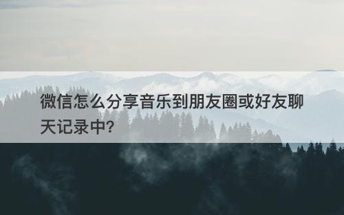 微信怎么分享音乐到朋友圈或好友聊天记录中？