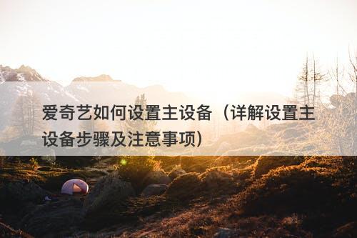 爱奇艺如何设置主设备（详解设置主设备步骤及注意事项）