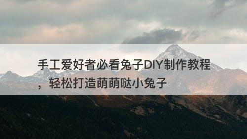 手工爱好者必看兔子DIY制作教程,轻松打造萌萌哒小兔子-图1 手工爱好者必看兔子DIY制作教程,轻松打造萌萌哒小兔子-图1