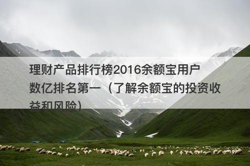理财产品排行榜2016余额宝用户数亿排名第一（了解余额宝的投资收益和风险）
