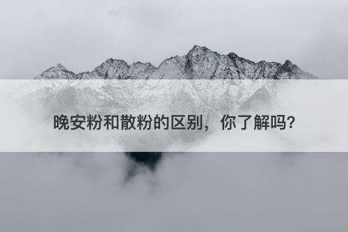 晚安粉和散粉的区别，你了解吗？-图1