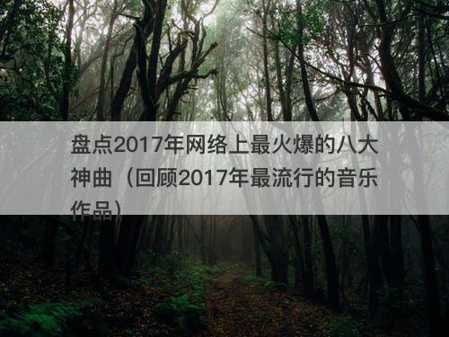 盘点2017年网络上最火爆的八大神曲（回顾2017年最流行的音乐作品）