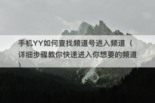 手机YY如何查找频道号进入频道（详细步骤教你快速进入你想要的频道）