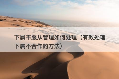 下属不服从管理如何处理（有效处理下属不合作的方法）-图1