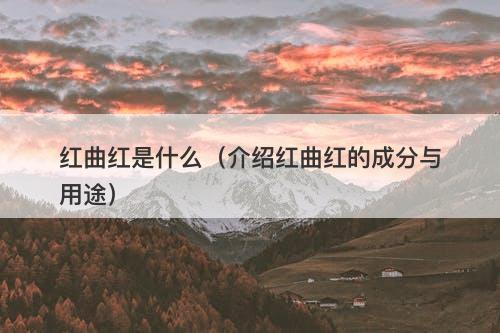 红曲红是什么（介绍红曲红的成分与用途）