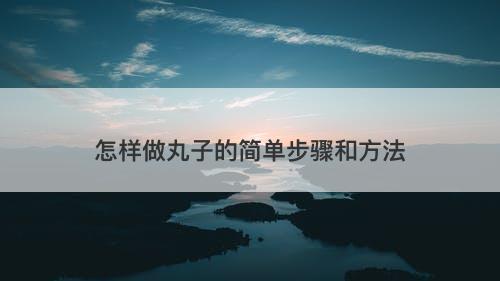 怎样做丸子的简单步骤和方法