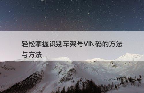 轻松掌握识别车架号VIN码的方法与方法-图1