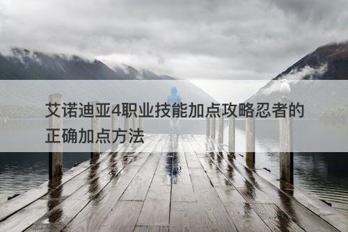 艾诺迪亚4职业技能加点攻略忍者的正确加点方法-图1