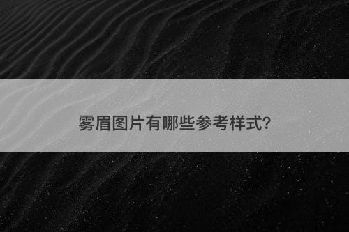 雾眉图片有哪些参考样式？