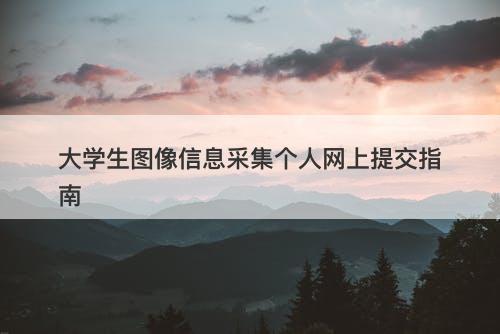 大学生图像信息采集个人网上提交指南