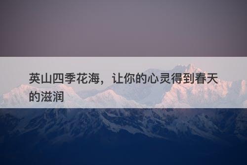 英山四季花海，让你的心灵得到春天的滋润