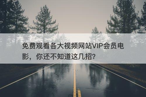 免费观看各大视频网站VIP会员电影，你还不知道这几招？