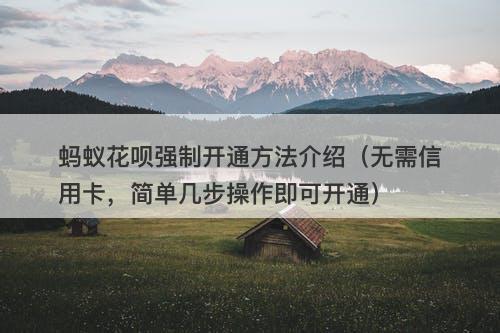 蚂蚁花呗强制开通方法介绍（无需信用卡，简单几步操作即可开通）