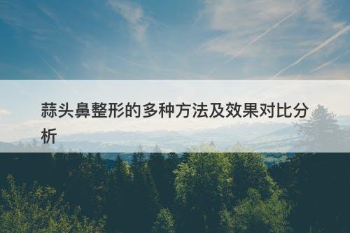 蒜头鼻整形的多种方法及效果对比分析