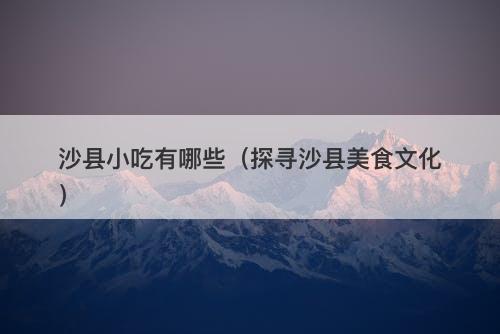 沙县小吃有哪些（探寻沙县美食文化）