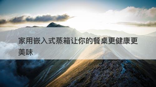 家用嵌入式蒸箱让你的餐桌更健康更美味