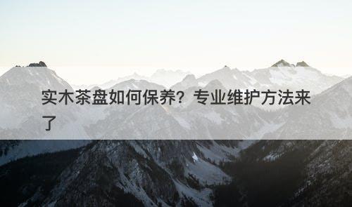 实木茶盘如何保养？专业维护方法来了