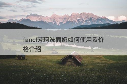 fancl芳珂洗面奶如何使用及价格介绍