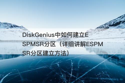 DiskGenius中如何建立ESPMSR分区（详细讲解ESPMSR分区建立方法）