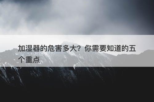加湿器的危害多大？你需要知道的五个重点