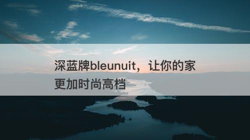 深蓝牌bleunuit，让你的家更加时尚高档