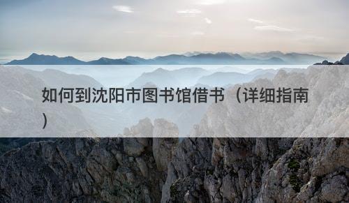 如何到沈阳市图书馆借书(详细指南)-图1 如何到沈阳市图书馆借书(详细指南)-图1