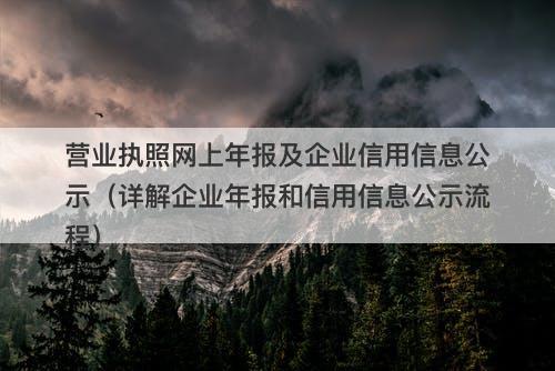 营业执照网上年报及企业信用信息公示（详解企业年报和信用信息公示流程）