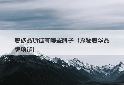 奢侈品项链有哪些牌子（探秘奢华品牌项链）