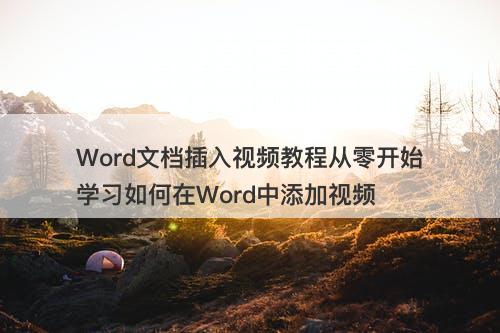 Word文档插入视频教程从零开始学习如何在Word中添加视频