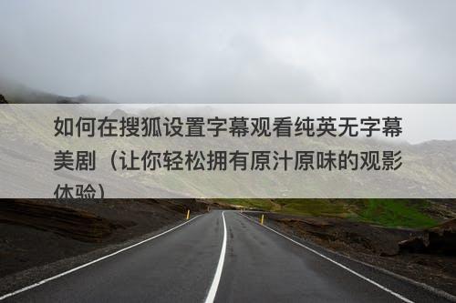 如何在搜狐设置字幕观看纯英无字幕美剧(让你轻松拥有原汁原味的观影体验)-图1 如何在搜狐设置字幕观看纯英无字幕美剧(让你轻松拥有原汁原味的观影体验)-图1
