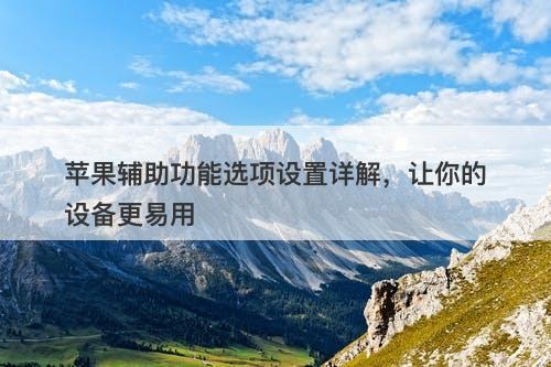 苹果辅助功能选项设置详解，让你的设备更易用