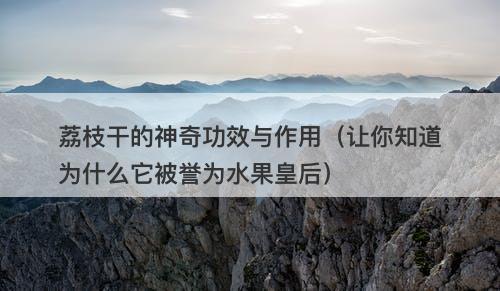 荔枝干的神奇功效与作用（让你知道为什么它被誉为水果皇后）