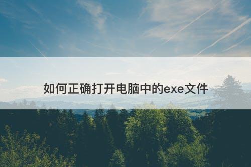 如何正确打开电脑中的exe文件