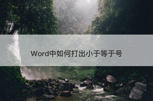 Word中如何打出小于等于号-图1