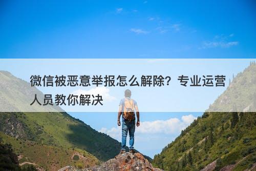 微信被恶意举报怎么解除？专业运营人员教你解决