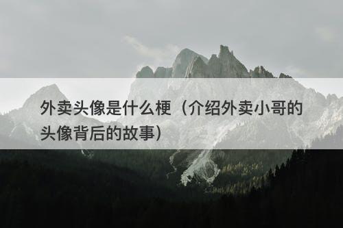 外卖头像是什么梗（介绍外卖小哥的头像背后的故事）-图1