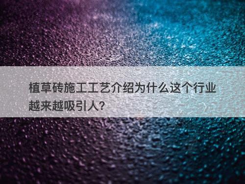 植草砖施工工艺介绍为什么这个行业越来越吸引人？
